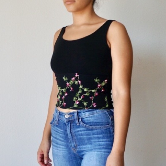 Vintage Morgan De Toi Micro Mesh Embroidered Top - Picture 2 of 5